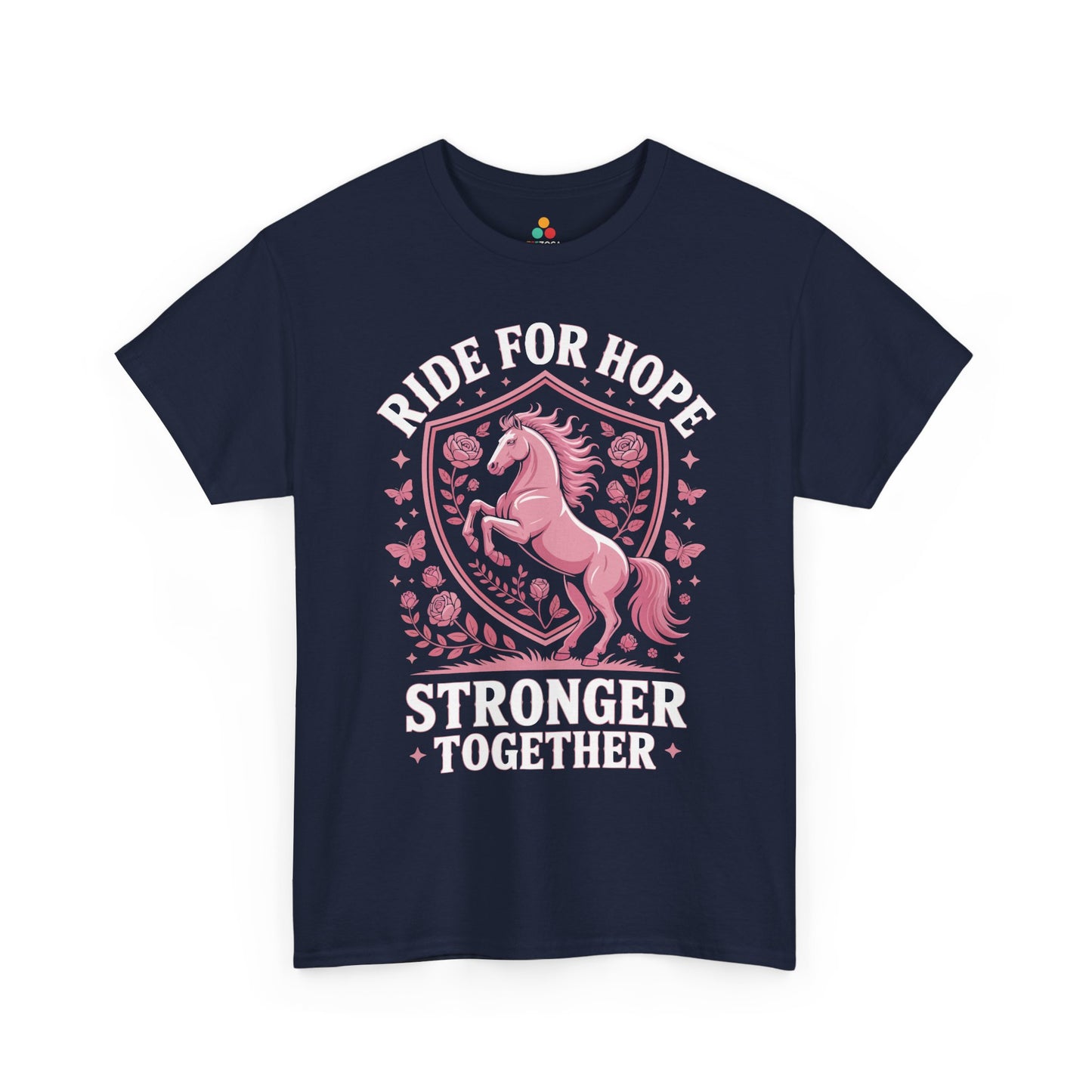 Ride for Hope Stronger Together Breast Cancer Awareness Pink Ribbon Unisex T-shirt | TEEZOCA 