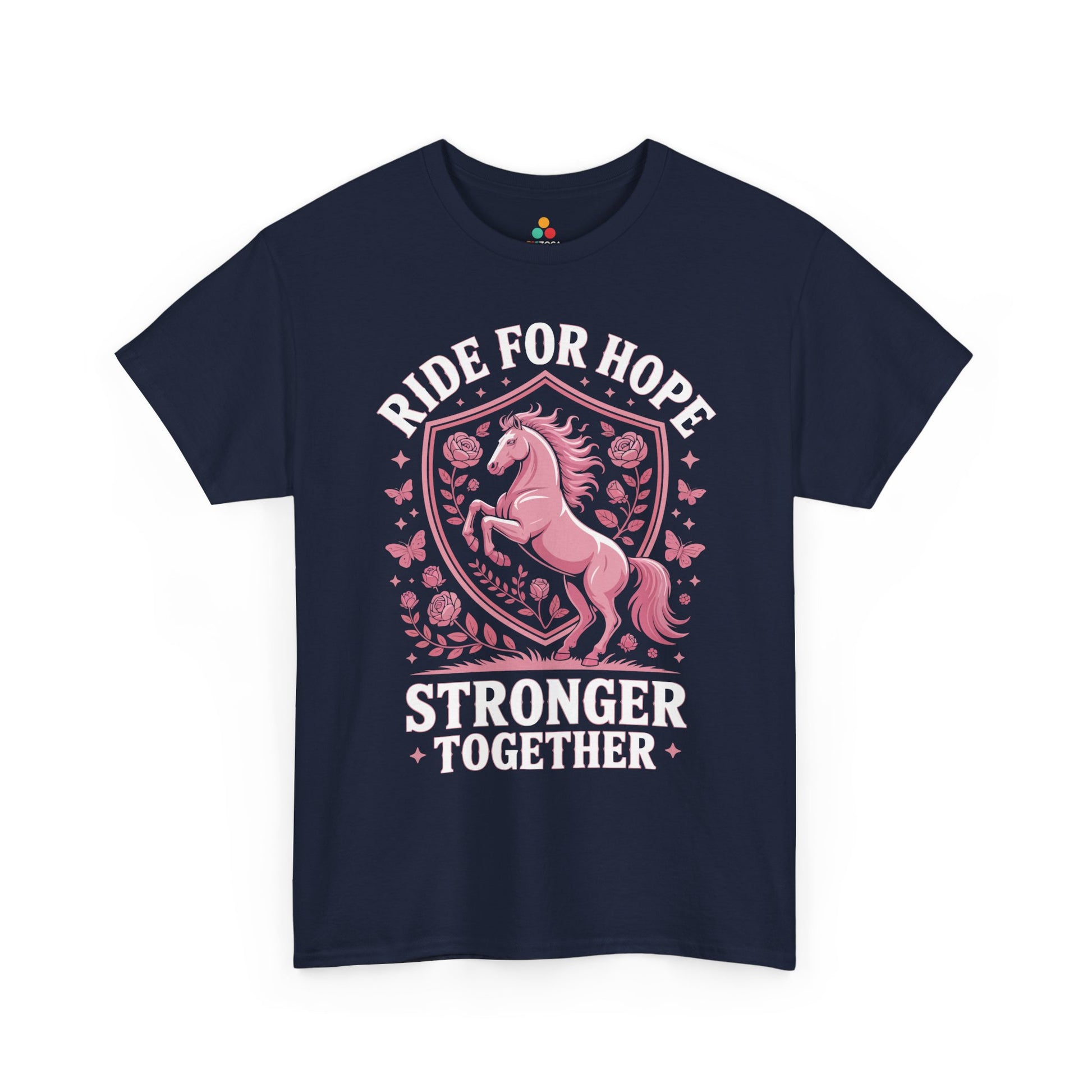 Ride for Hope Stronger Together Breast Cancer Awareness Pink Ribbon Unisex T-shirt | TEEZOCA 