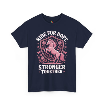 Ride for Hope Stronger Together Breast Cancer Awareness Pink Ribbon Unisex T-shirt | TEEZOCA 