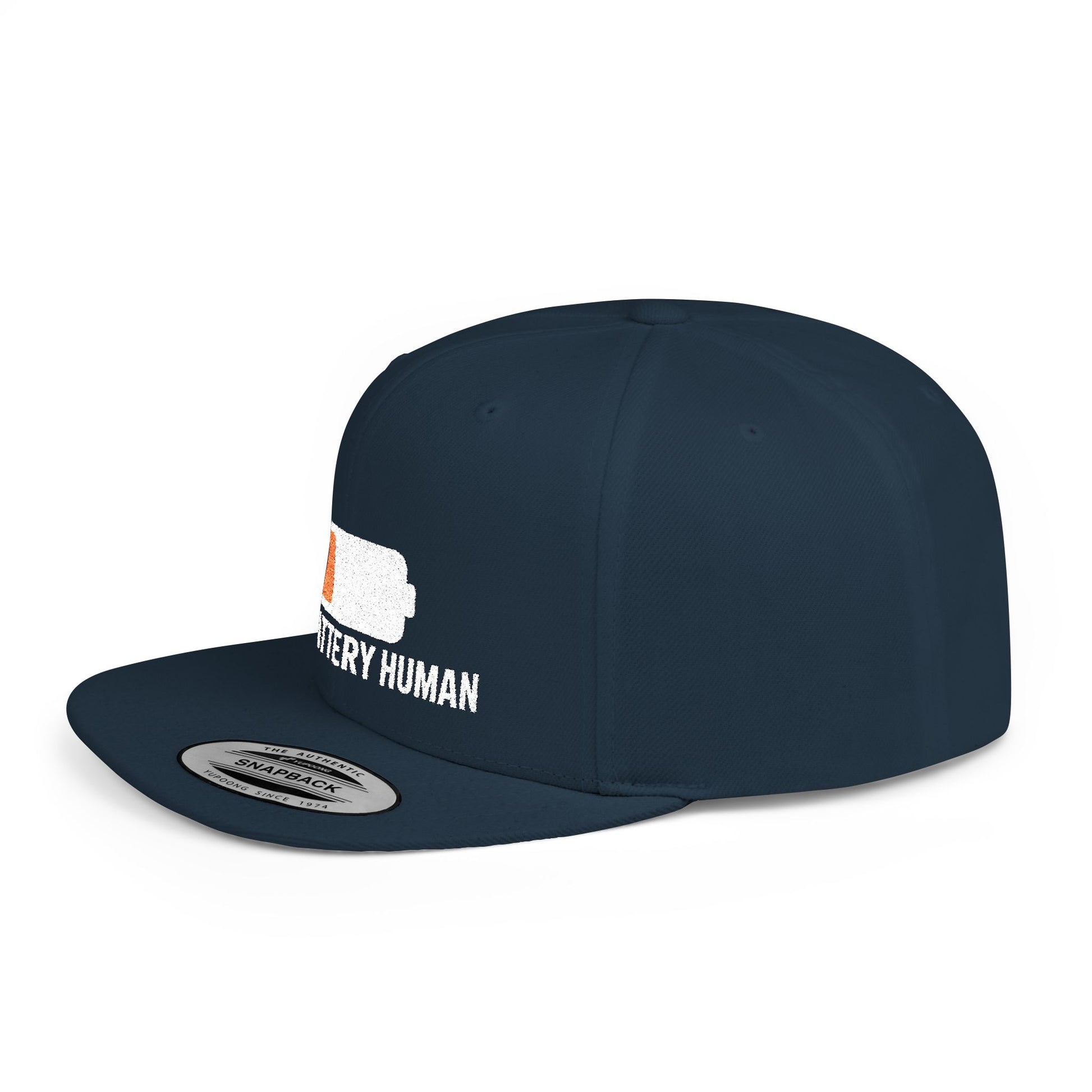 Navy blue cap with 'MYSTERY HUMAN' logo on a white background