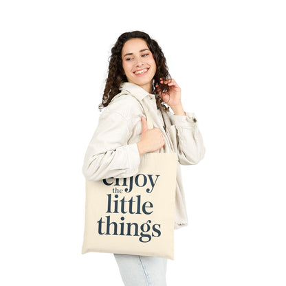 Clean typographic motivational text displayed on a stylish TEEZOCA tote bag