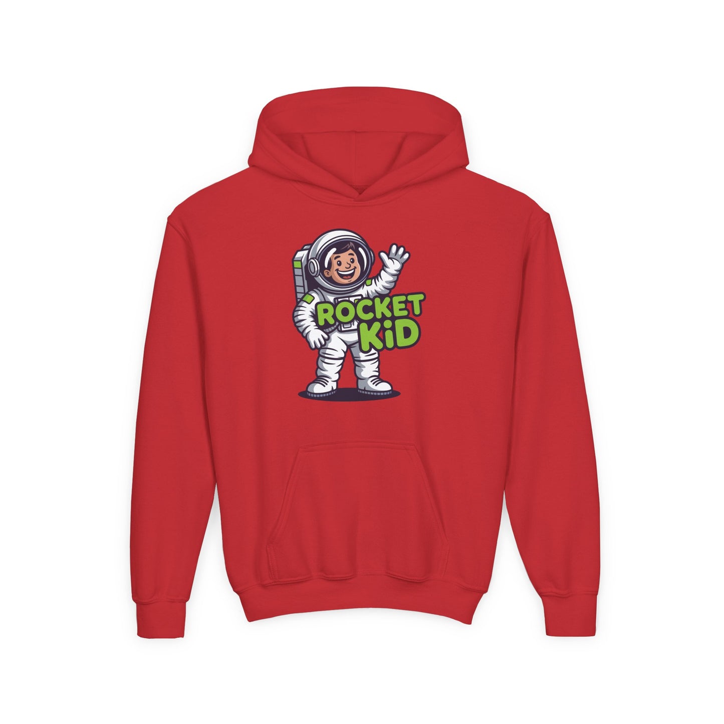 Youth hoodie with smiling astronaut character in space theme TEEZOCA