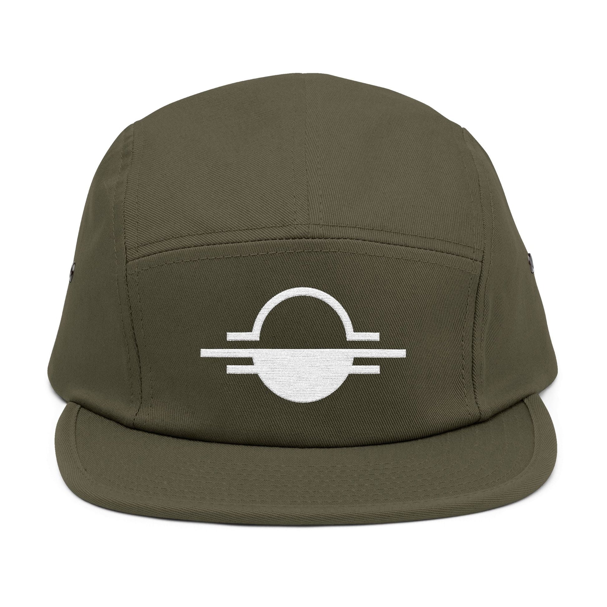 Minimal Sunrise Line Art Embroidery 5-Panel Cap TEEZOCA