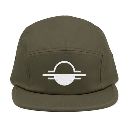 Minimal Sunrise Line Art Embroidery 5-Panel Cap TEEZOCA