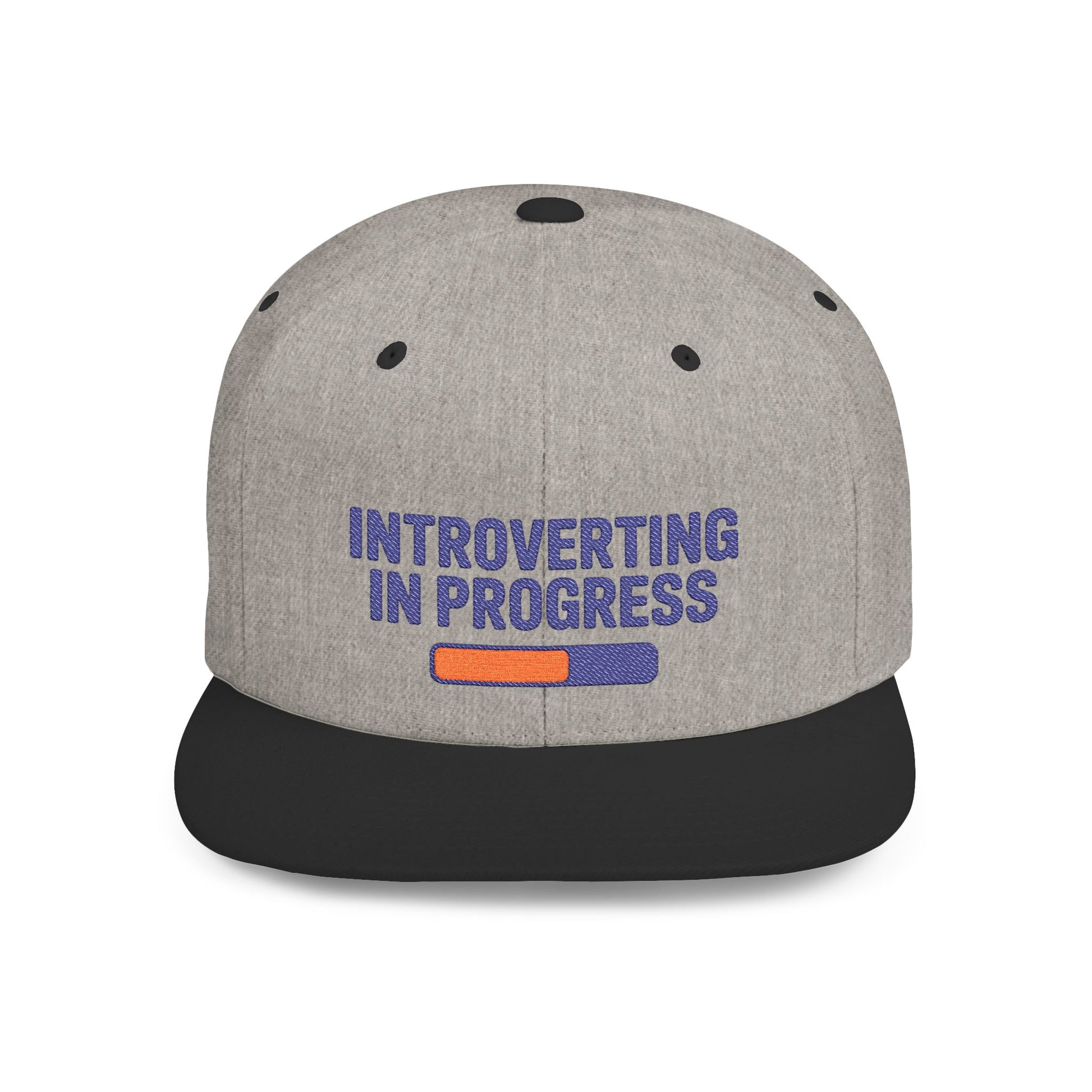 Gray cap with 'Introverting in Progress' text on a white background