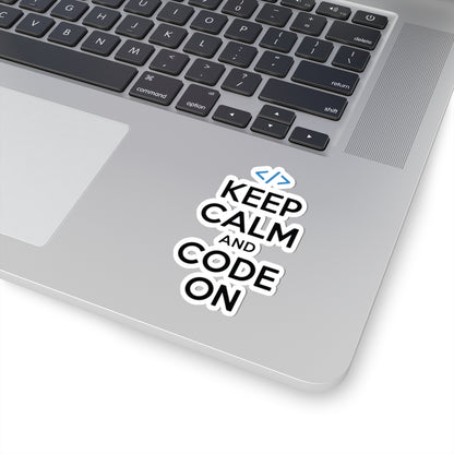 TEEZOCA developer motivation sticker keep calm code on typography