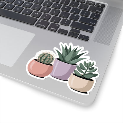 TEEZOCA potted succulent plants sticker with minimalist pastel pots