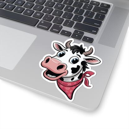 TEEZOCA funny cow sticker cartoon cow bandana