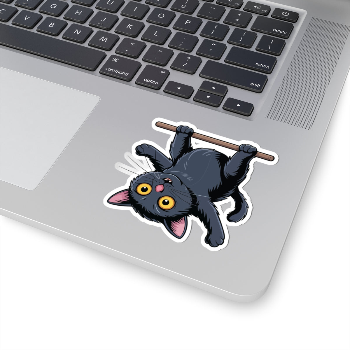 TEEZOCA playful upside down cat illustration sticker