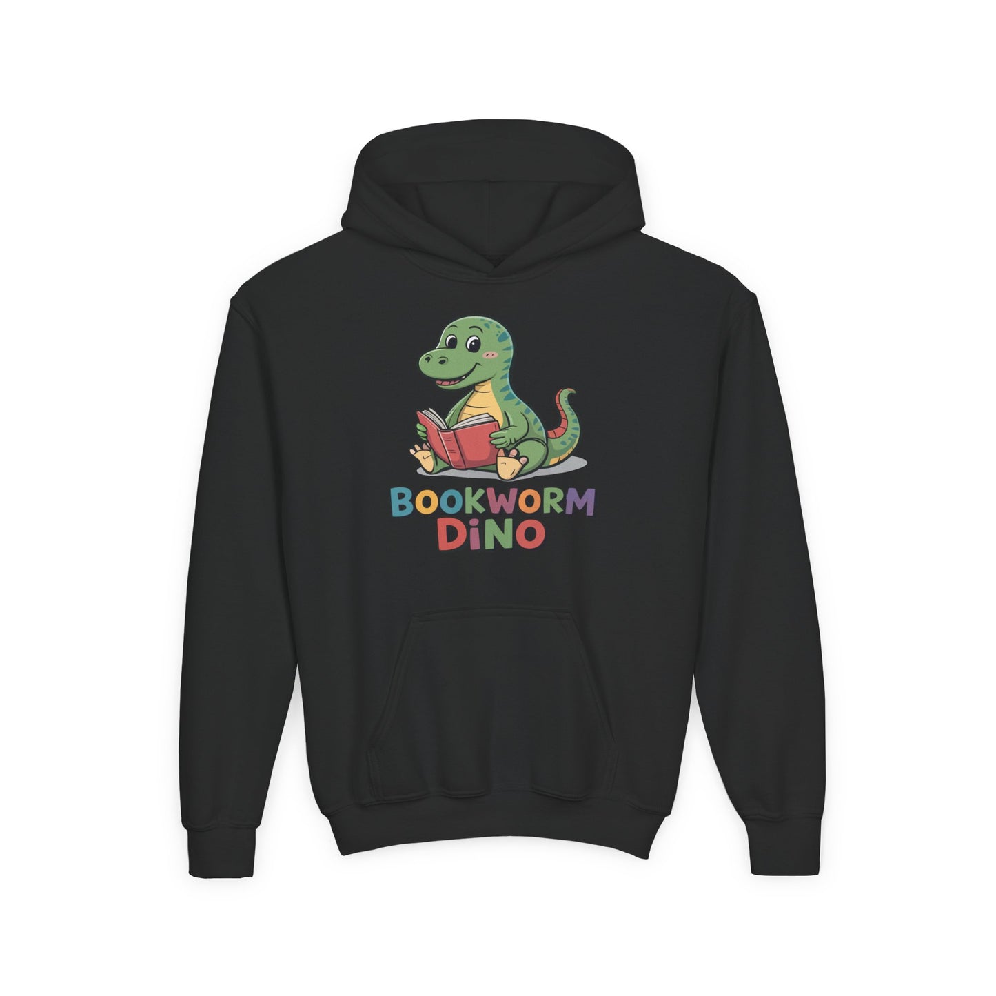 Bookworm Dino Hoodie — Cute Kids Dinosaur Reading Sweatshirt TEEZOCA