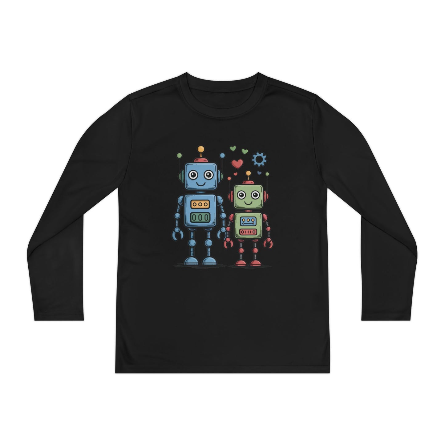 Cute Robot Friends Kids Long Sleeve T-Shirt | TEEZOCA 