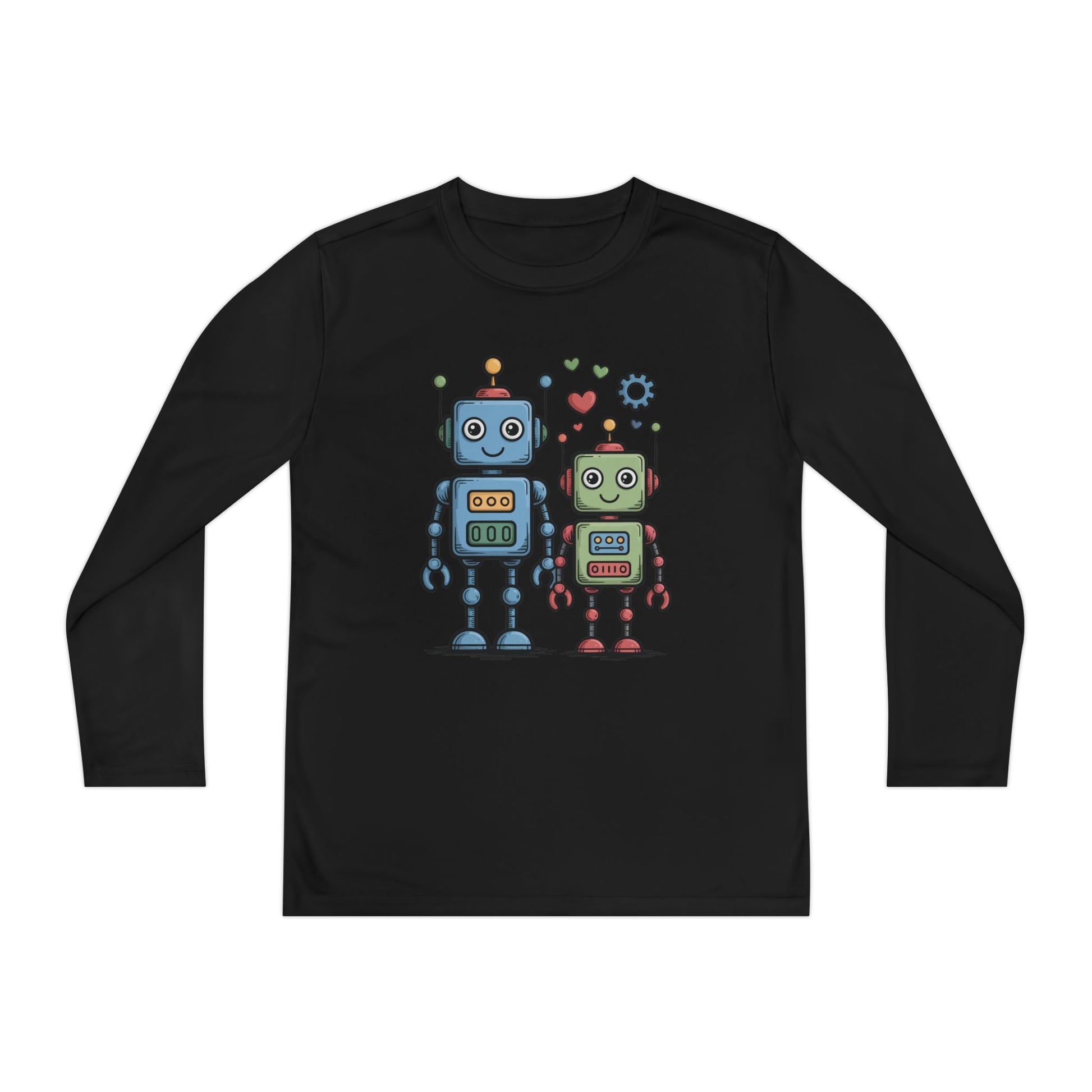 Cute Robot Friends Kids Long Sleeve T-Shirt | TEEZOCA 