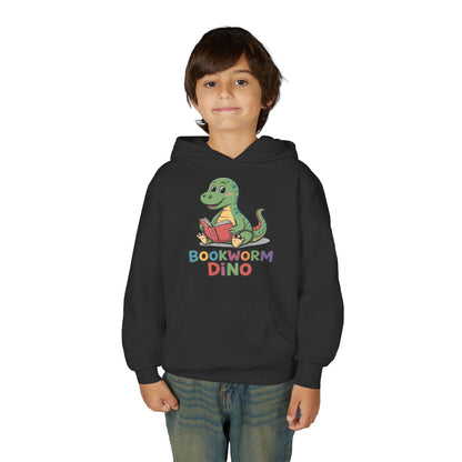 Bookworm Dino Hoodie — Cute Kids Dinosaur Reading Sweatshirt TEEZOCA