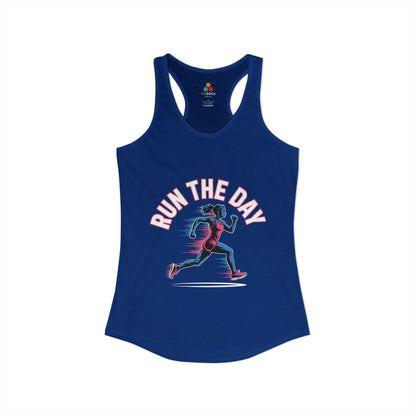 TEEZOCA women’s running tank top showcasing an energetic workout graphic for runners and gym lovers