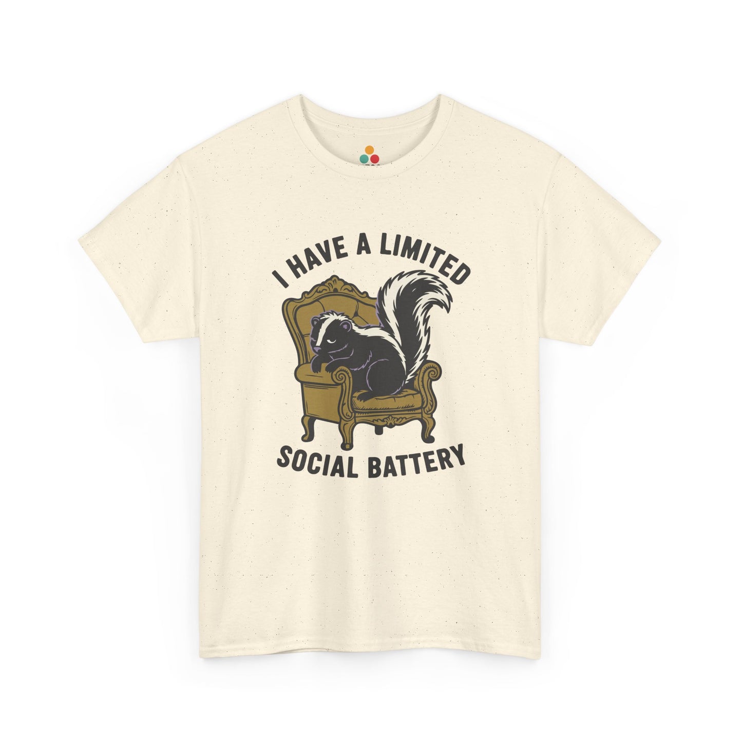 Skunk Social Battery Graphic T-Shirt - "I Have a Limited Social Battery" Funny Introvert Tee | TEEZOCA 