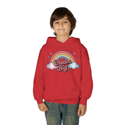 Youth Hoodie — 'Dream Big' Rainbow Graphic Kids Pullover TEEZOCA