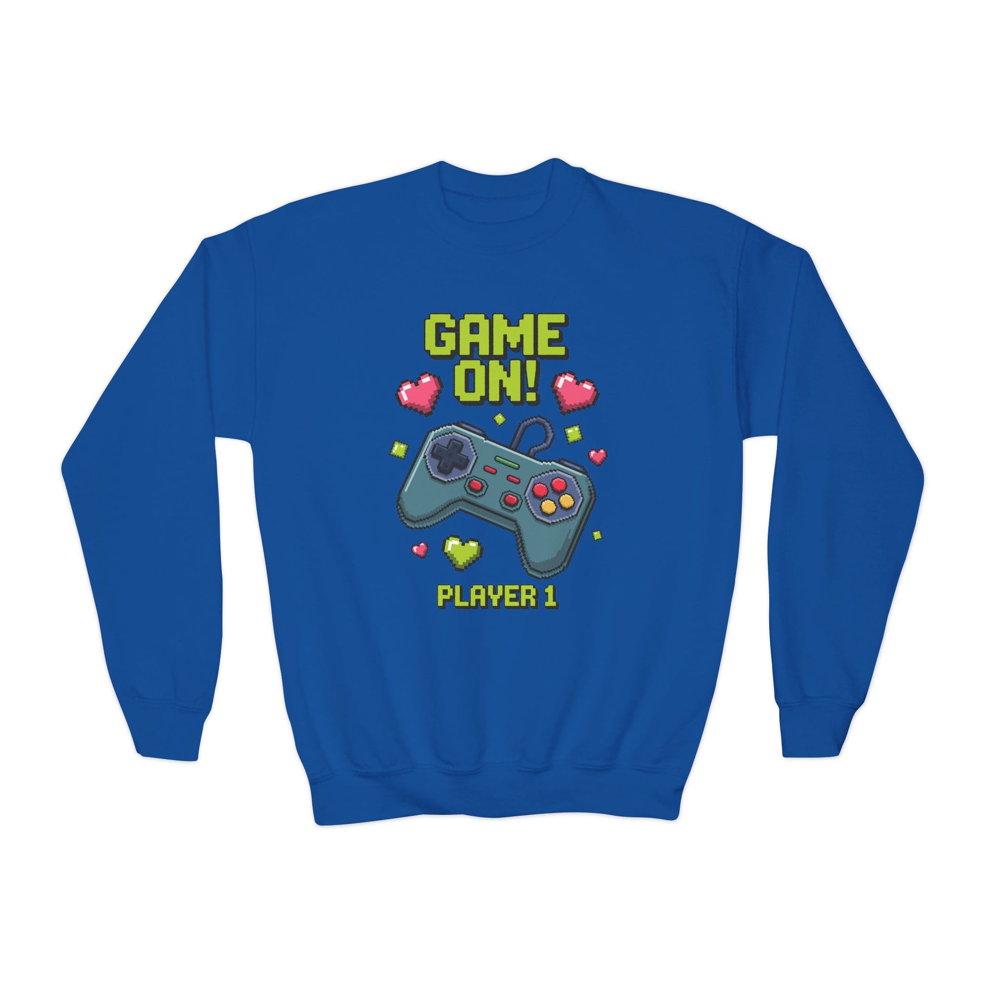 Game On Controller Sweatshirt — 'Player 1' Youth Gaming Crewneck TEEZOCA