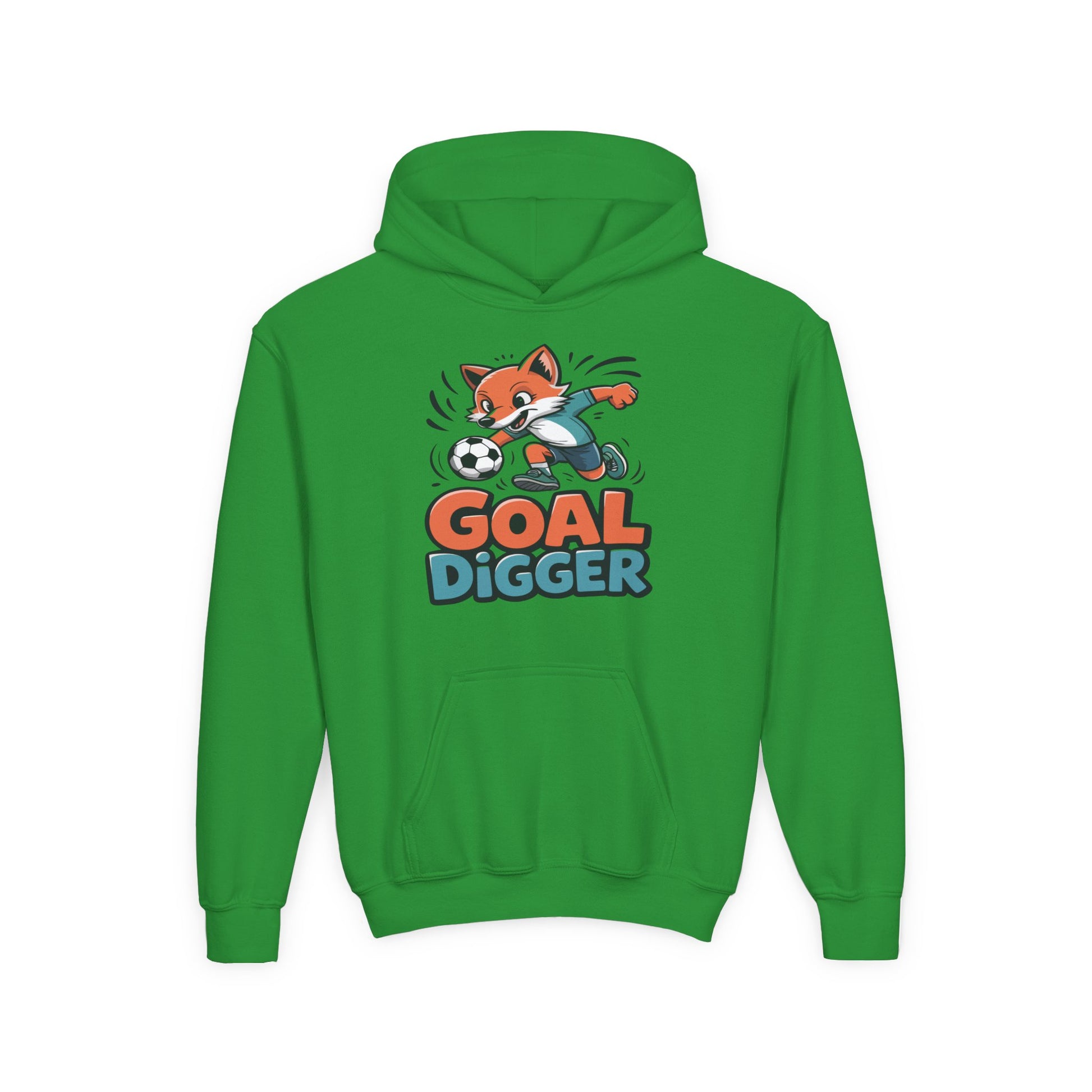 Youth Soccer Hoodie — 'Goal Digger' Fox Player Kids' Pullover TEEZOCA