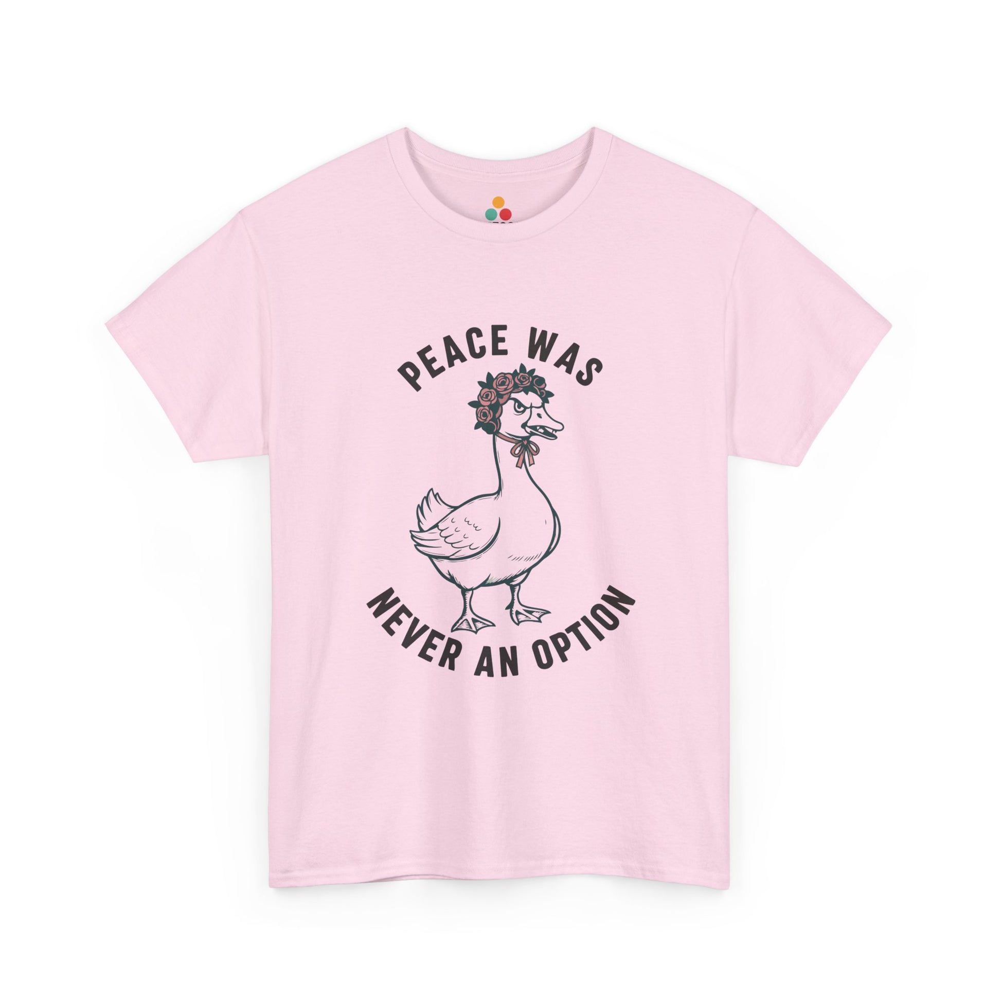Angry Goose T‑Shirt – “Peace Was Never An Option” Funny Chaotic Goose Meme Tee | TEEZOCA 