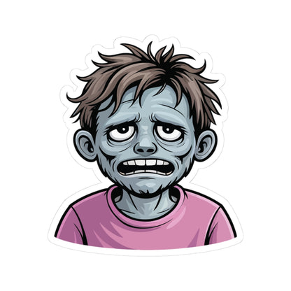 TEEZOCA tired zombie morning sticker exhausted face illustration