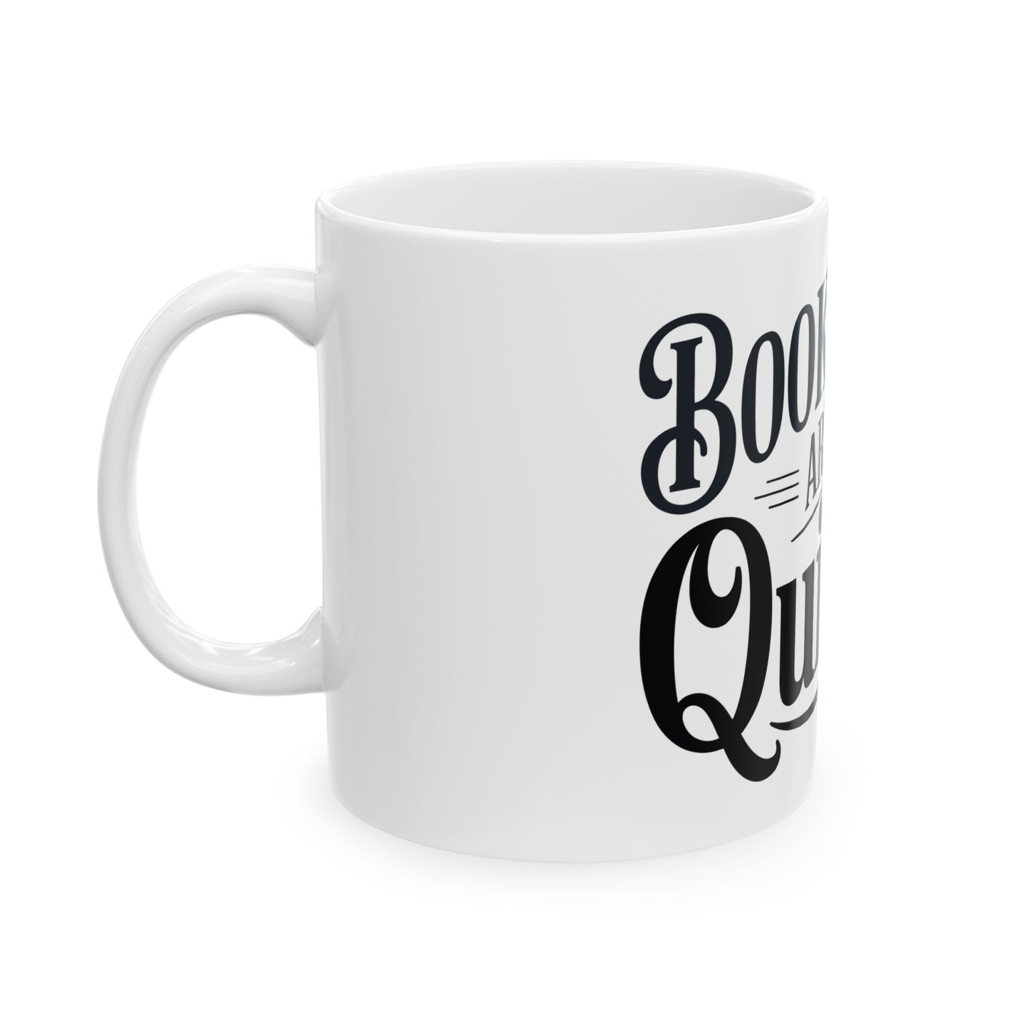 TEEZOCA coffee mug with Bookmarks Are for Quitters reading humor design