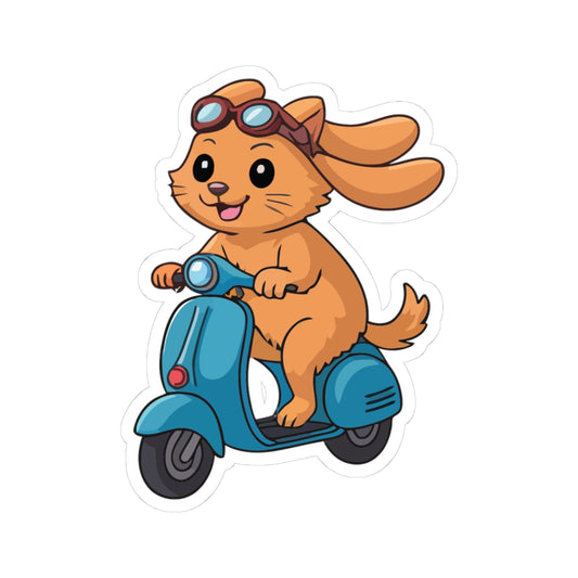 TEEZOCA cute rabbit scooter sticker cartoon animal