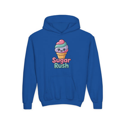 Sugar Rush Kids Hoodie — Cute Ice Cream Graphic Youth Sweatshirt TEEZOCA