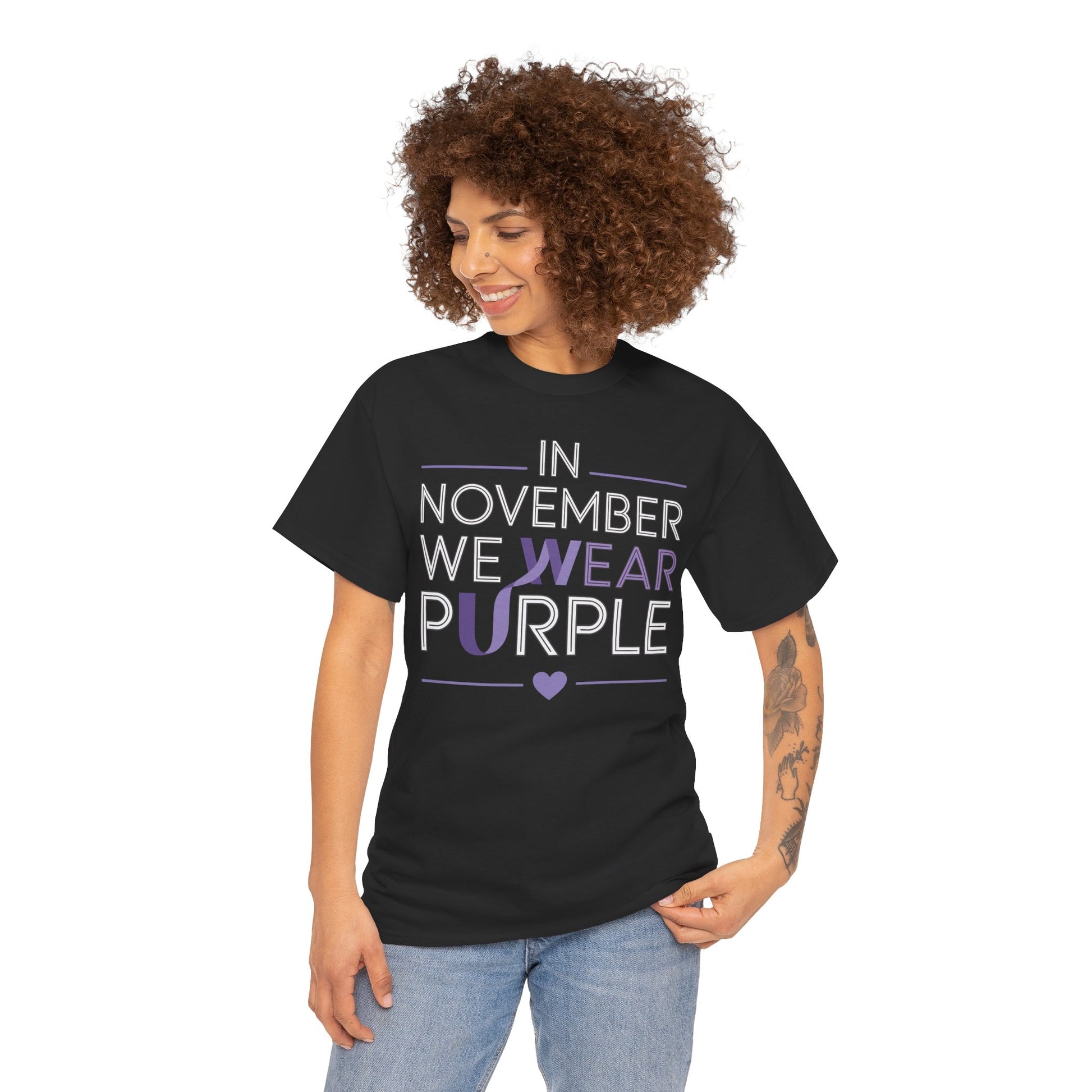 In November We Wear Purple Alzheimer Awareness Unisex T-shirt | TEEZOCA 