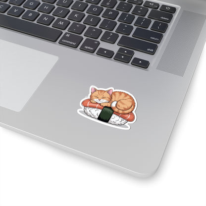 TEEZOCA kawaii sushi cat sticker orange cat resting on sushi