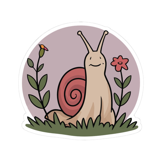 TEEZOCA cute smiling snail sticker illustration