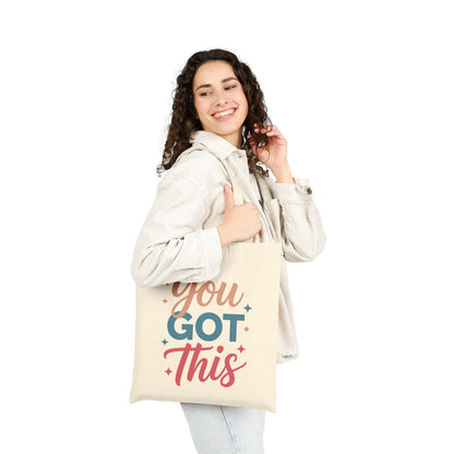 Inspirational You Got This text artwork displayed on a TEEZOCA tote bag