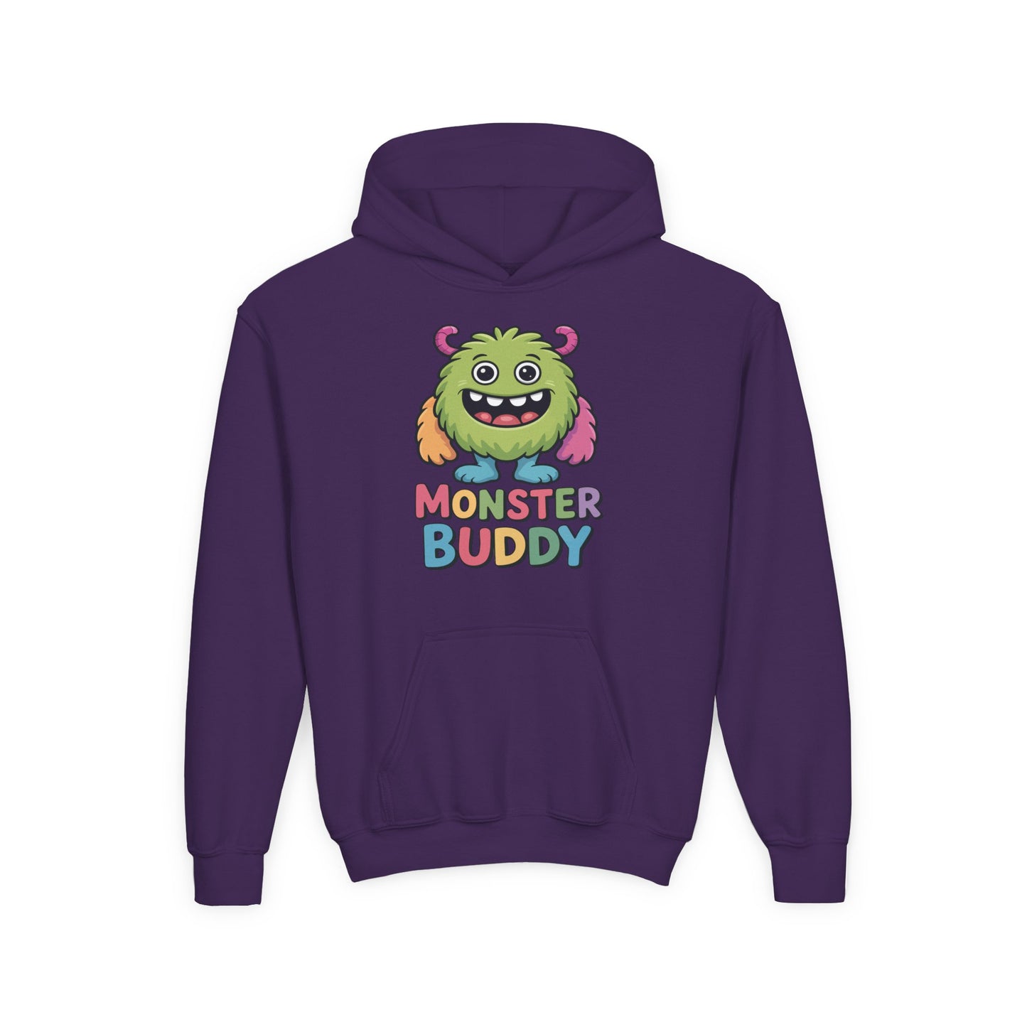 Kids hoodie with cute Monster Buddy cartoon character design TEEZOCA