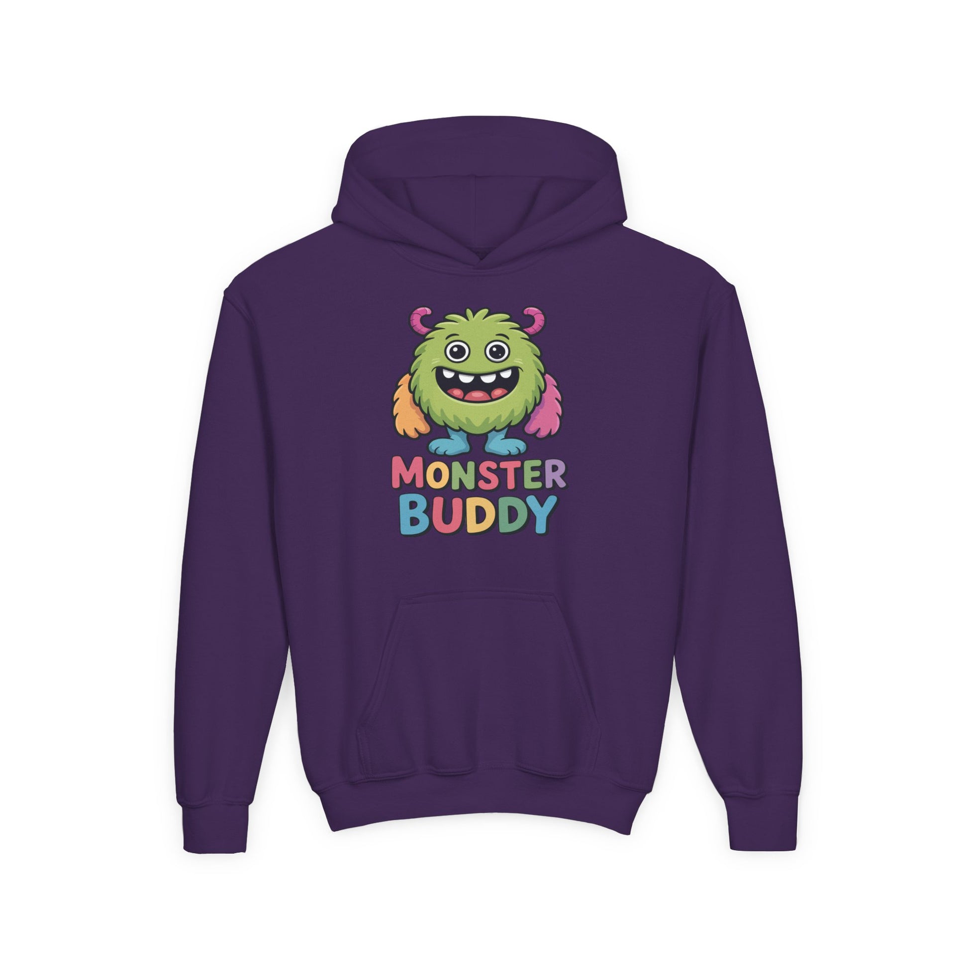 Kids hoodie with cute Monster Buddy cartoon character design TEEZOCA