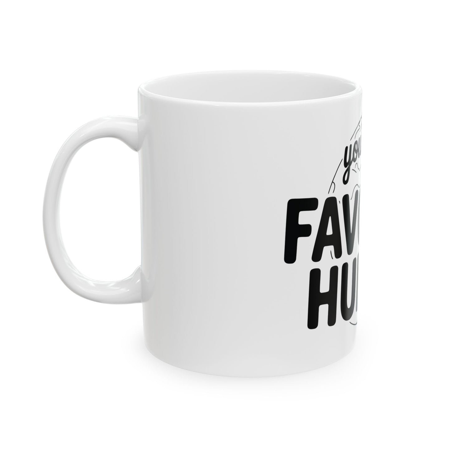 TEEZOCA mug displaying You’re My Favorite Human text-based design
