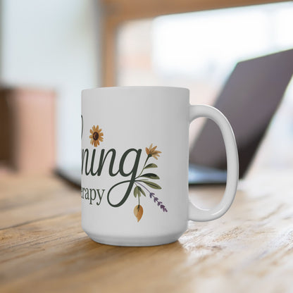 TEEZOCA mug design expressing Gardening Is My Therapy calm garden lifestyle