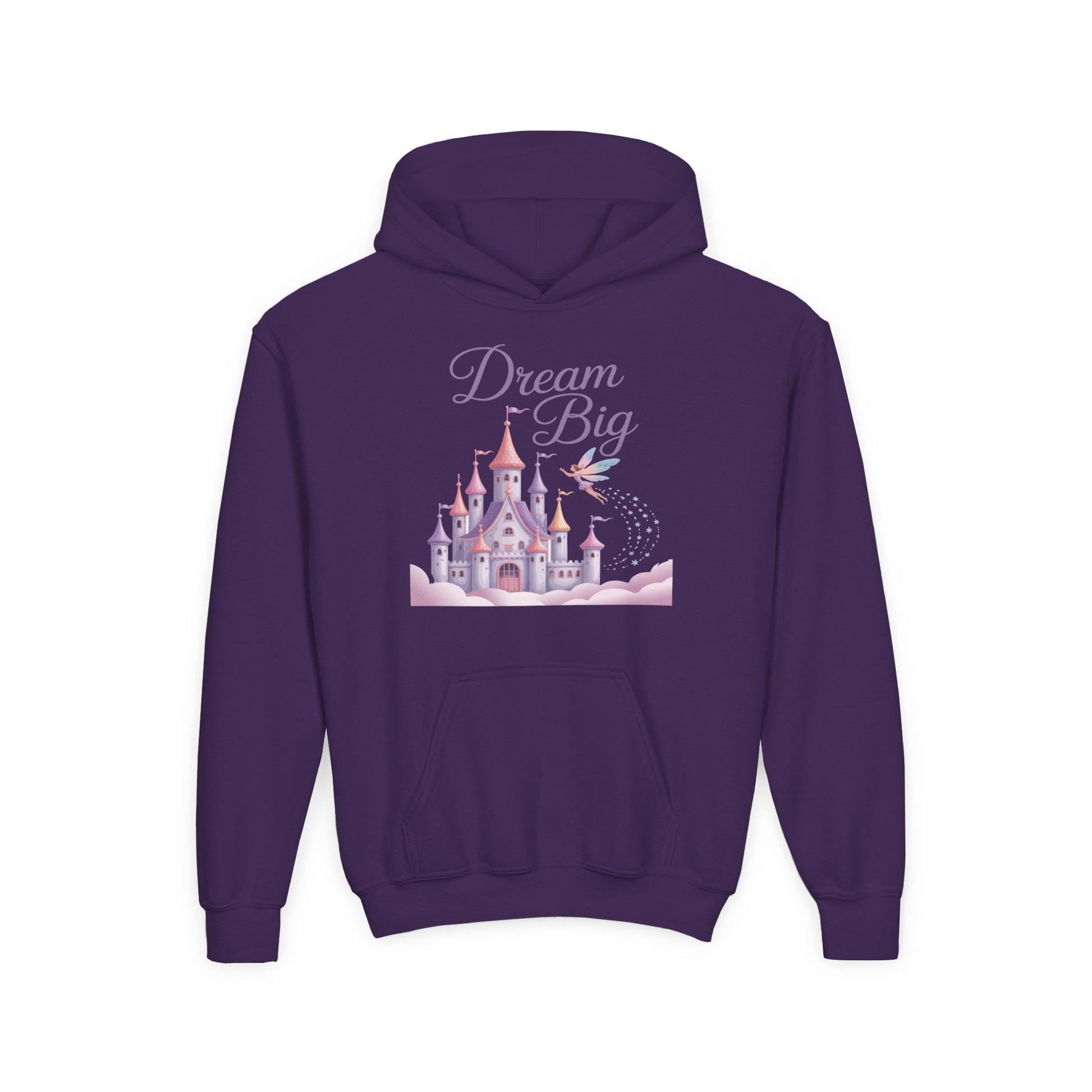 Dream Big Castle Youth Hoodie — Cute Princess Castle Pullover for Kids TEEZOCA