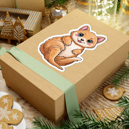 TEEZOCA adorable fox puppy style sticker illustration