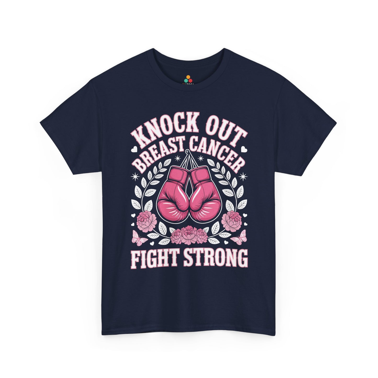 Knock Out Breast Cancer Awareness Fight Strong Pink Ribbon Unisex T-shirt | TEEZOCA 