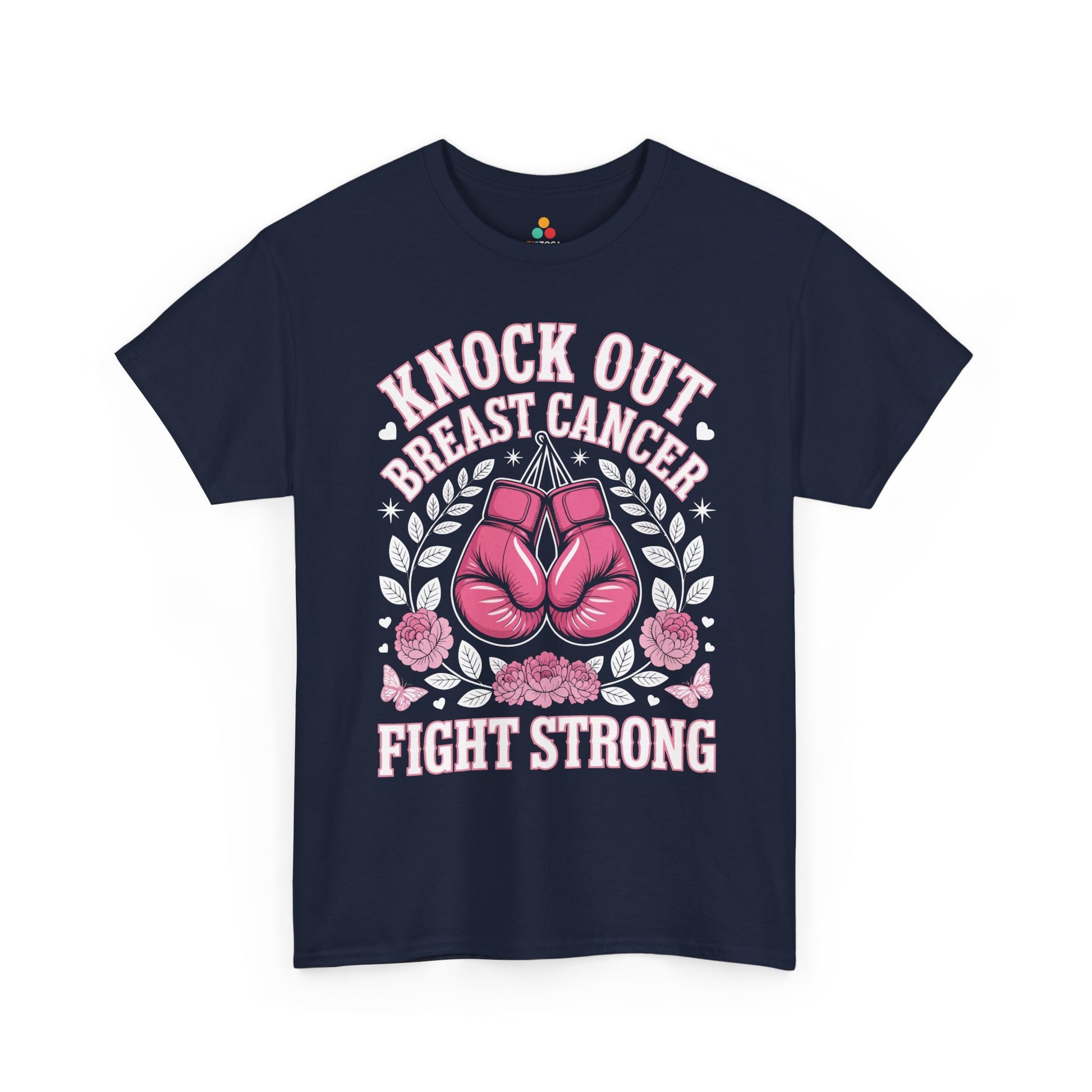 Knock Out Breast Cancer Awareness Fight Strong Pink Ribbon Unisex T-shirt | TEEZOCA 