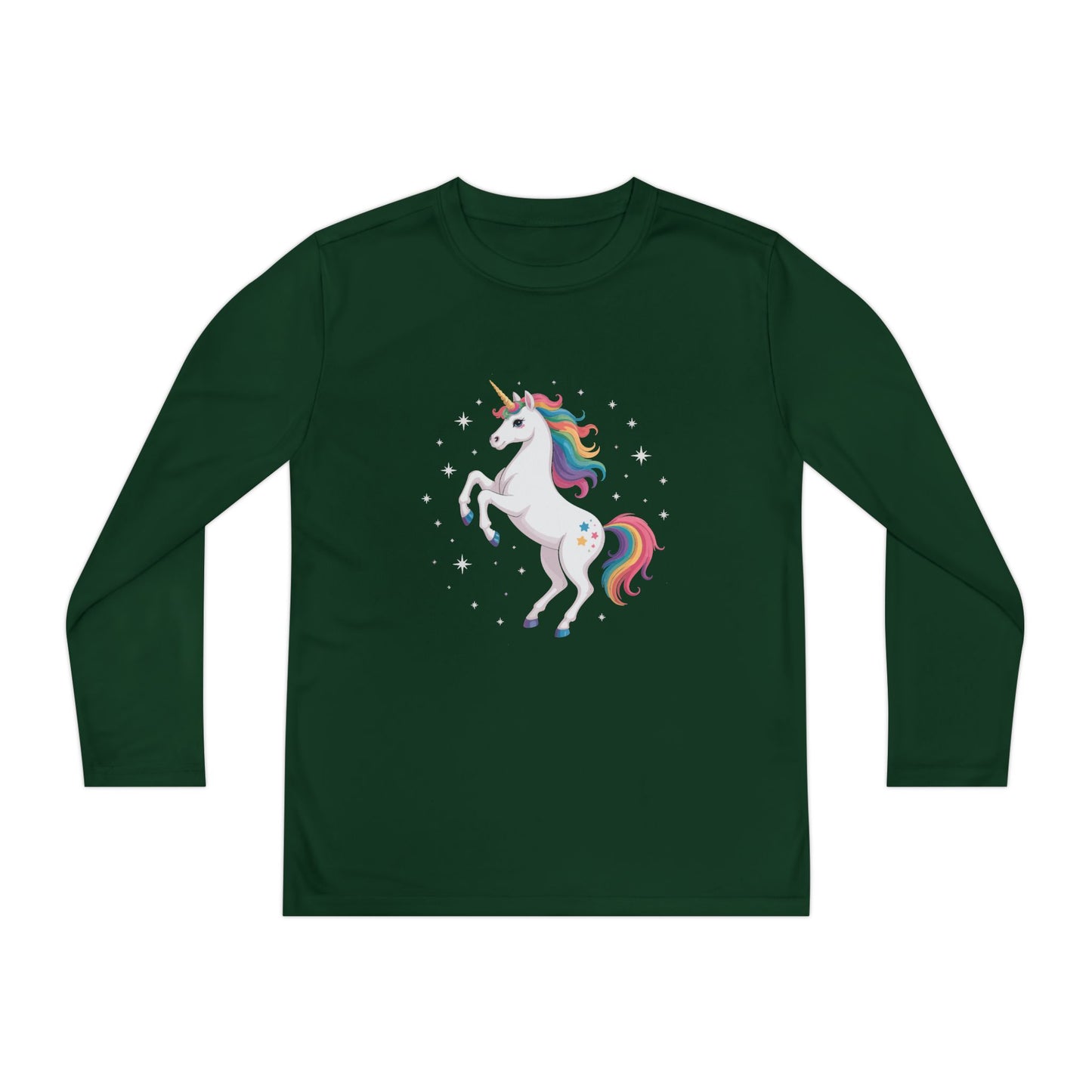 Youth Long Sleeve Tee — Rainbow Unicorn Graphic TEEZOCA