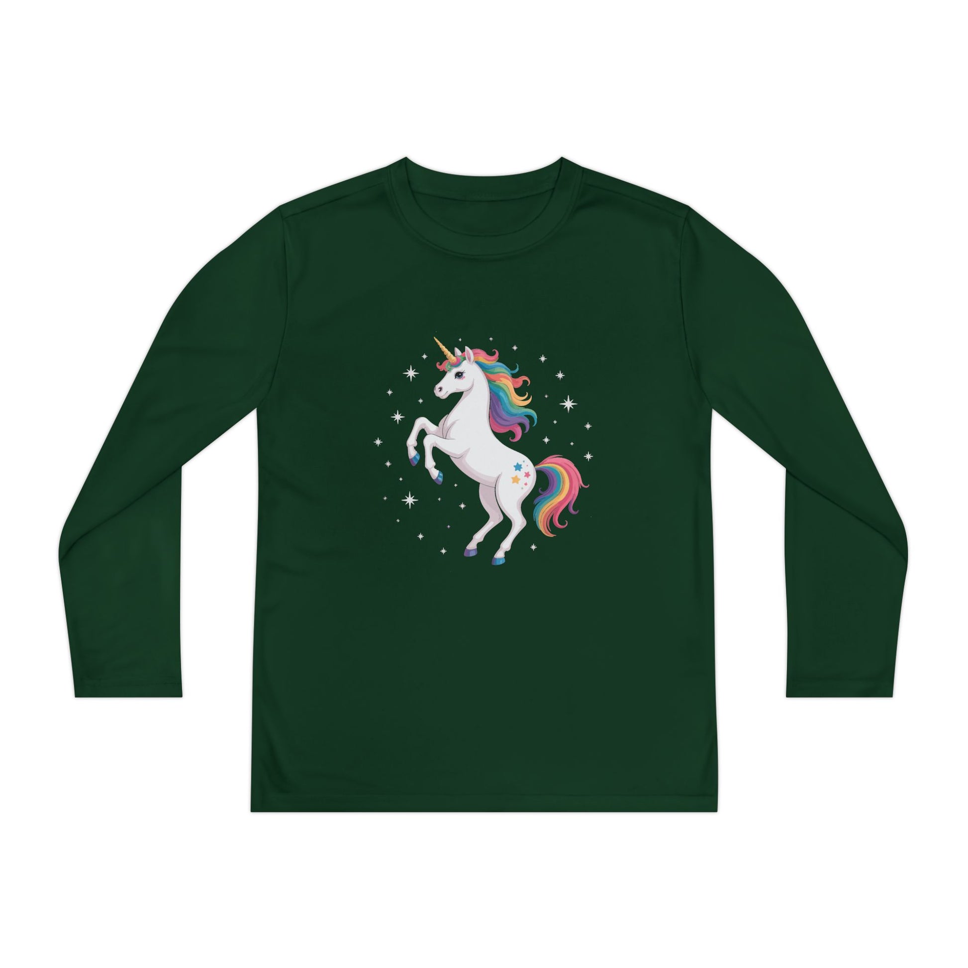 Youth Long Sleeve Tee — Rainbow Unicorn Graphic TEEZOCA