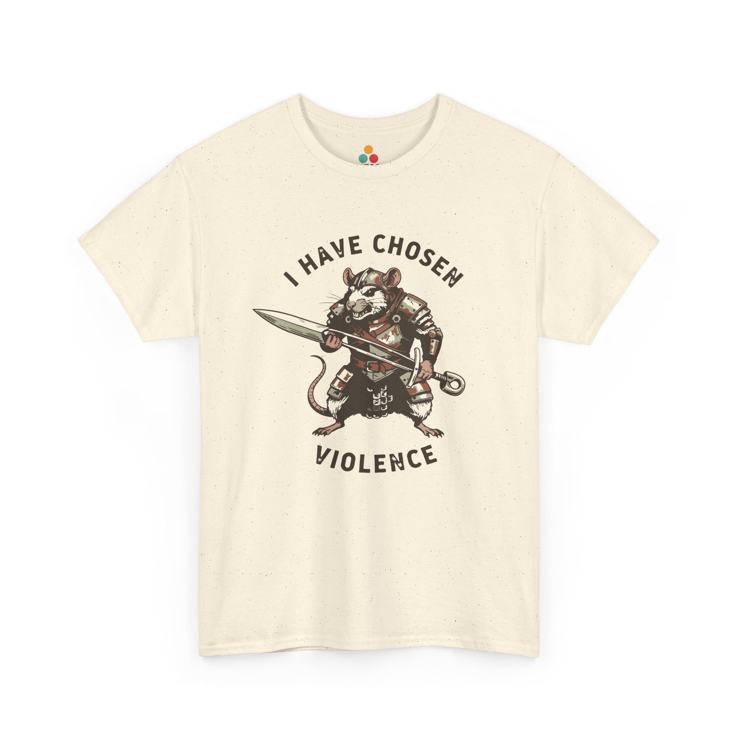 Warrior Rat Graphic T-Shirt - "I Have Chosen Violence" Funny Gamer Meme Tee | TEEZOCA 