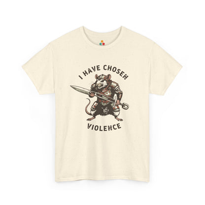 Warrior Rat Graphic T-Shirt - "I Have Chosen Violence" Funny Gamer Meme Tee | TEEZOCA 