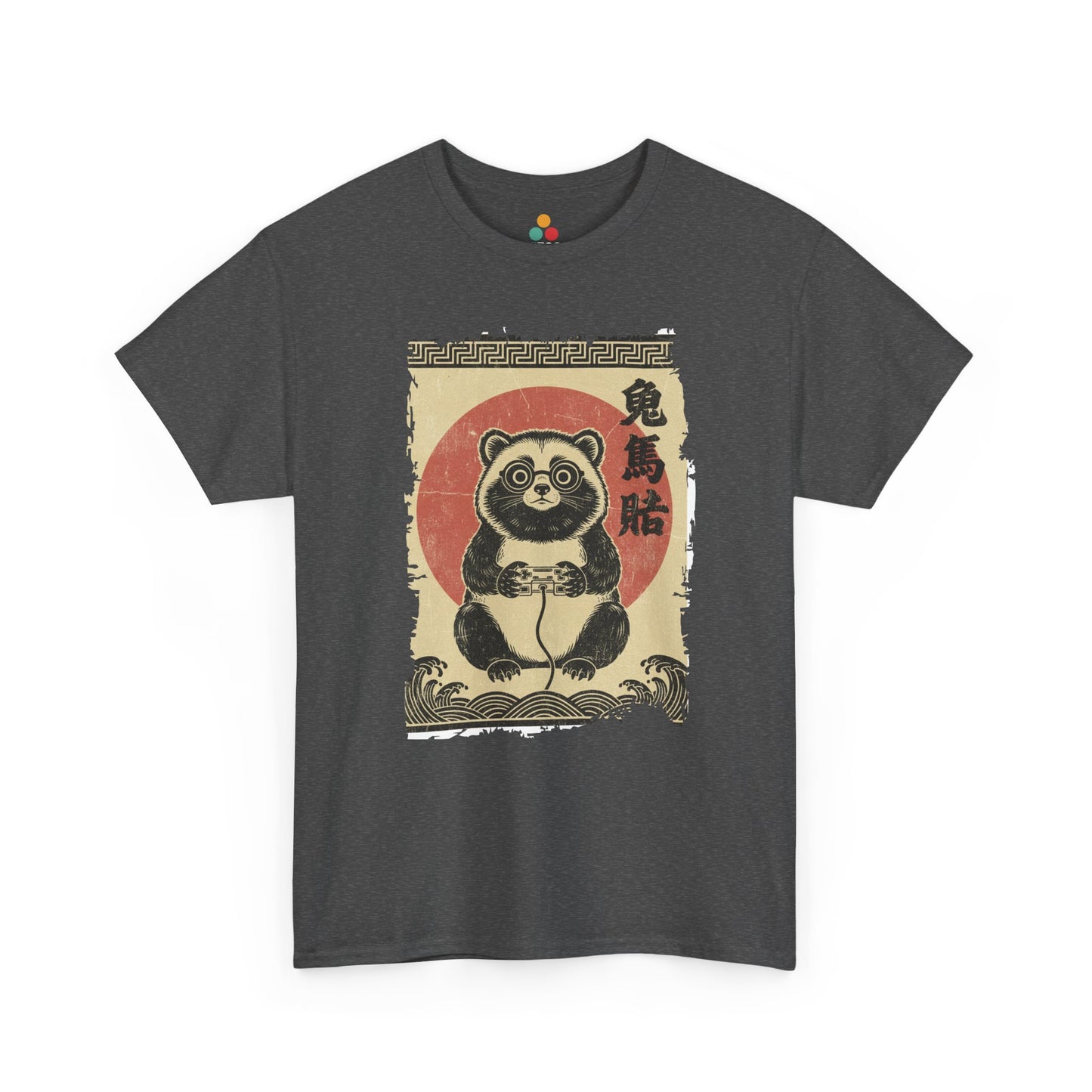 Panda Gamer Vintage Tee Japanese Ukiyo-e Graphic T-Shirt