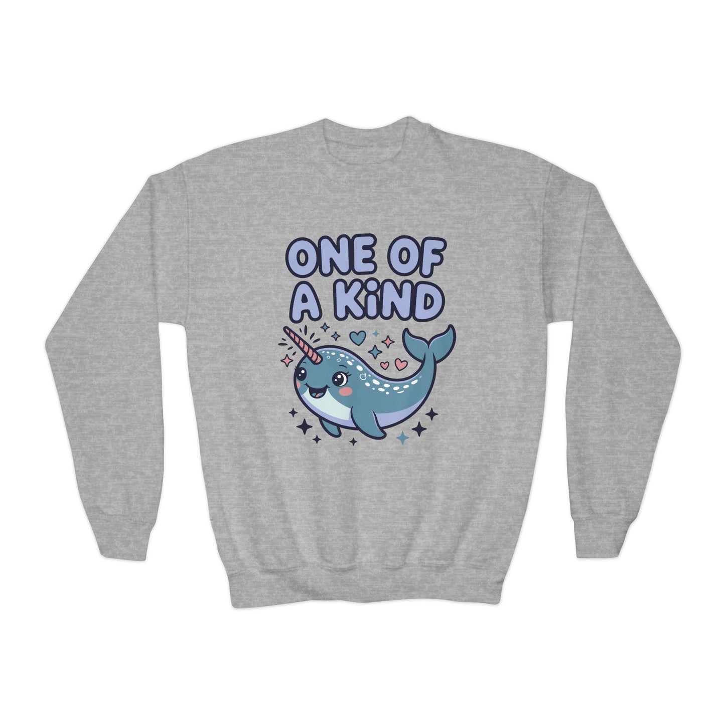 One of a Kind Narwhal Youth Crewneck Sweatshirt TEEZOCA