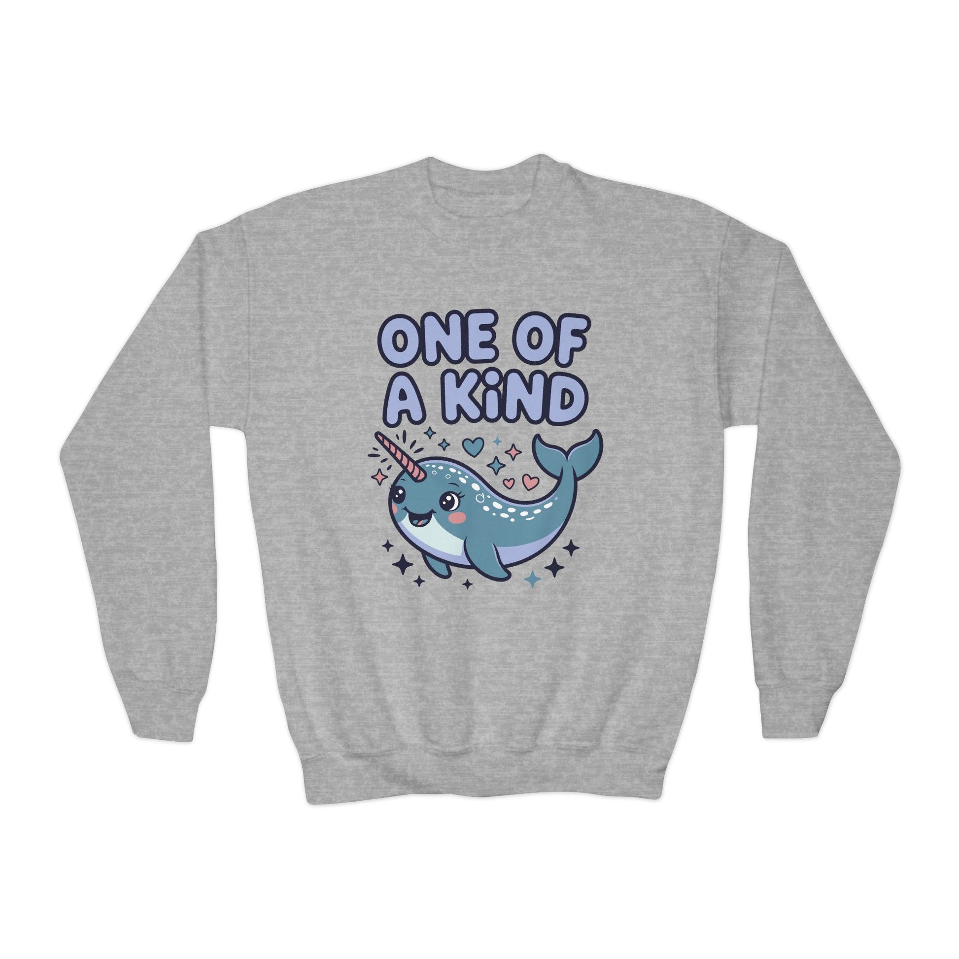 One of a Kind Narwhal Youth Crewneck Sweatshirt TEEZOCA