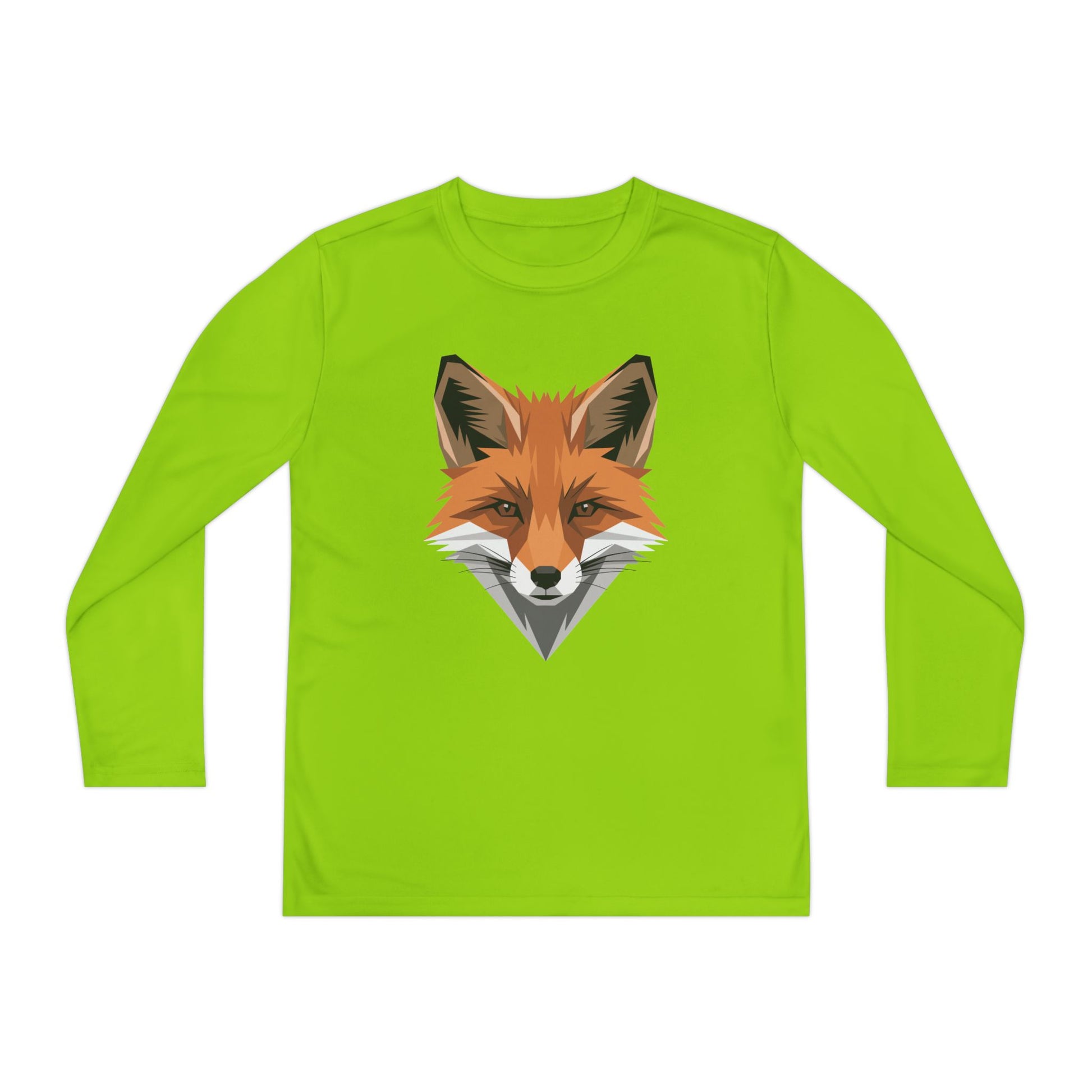Youth Long Sleeve Tee — Geometric Fox Head Graphic TEEZOCA
