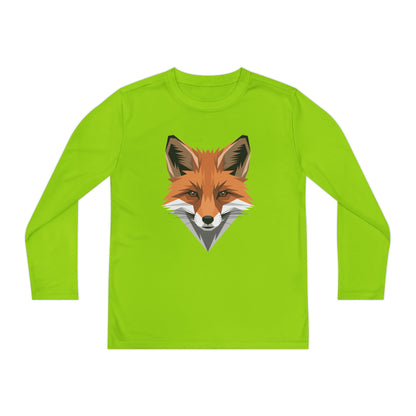 Youth Long Sleeve Tee — Geometric Fox Head Graphic TEEZOCA