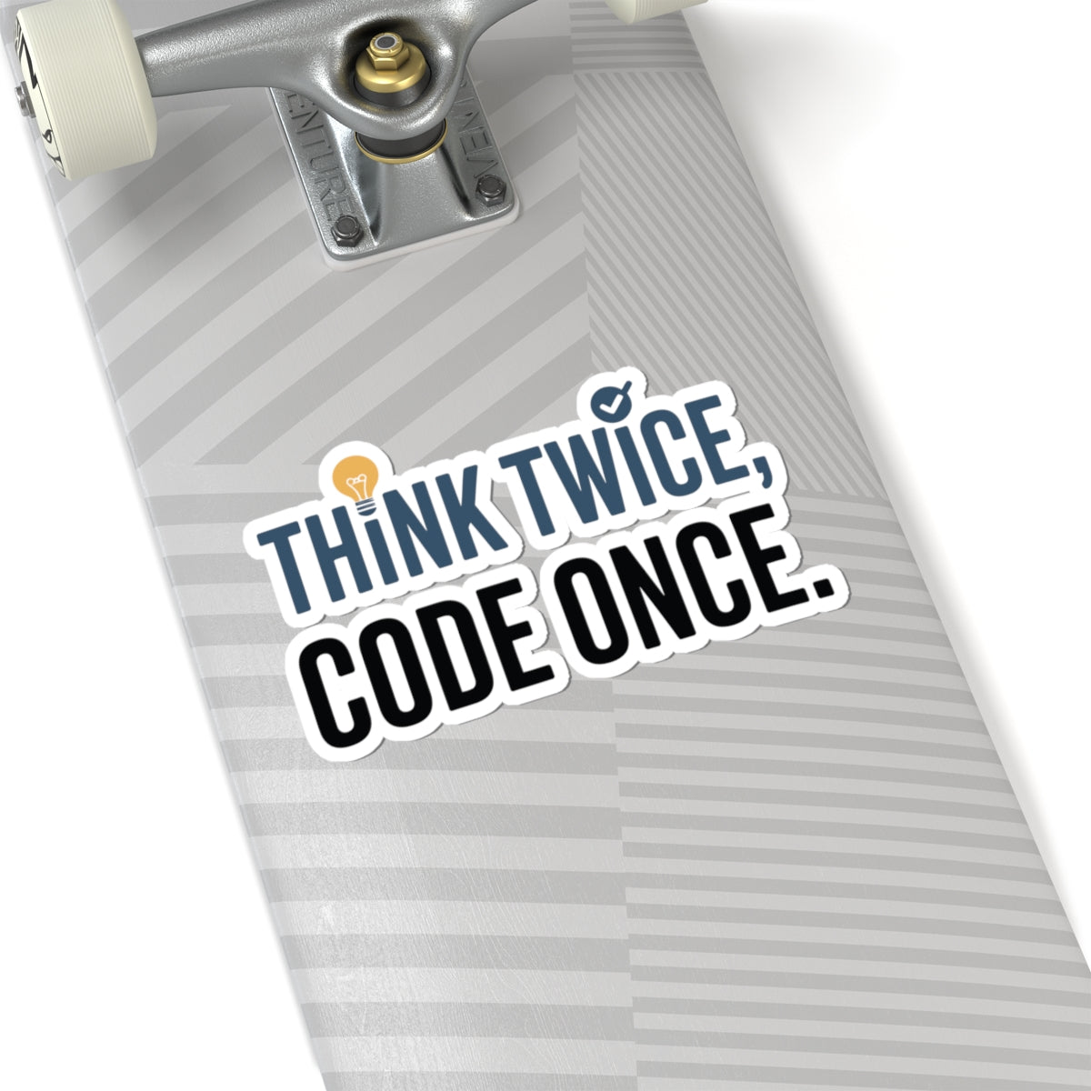 TEEZOCA think twice code once programming sticker with idea icon