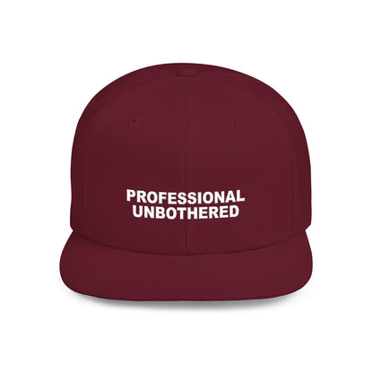 Maroon cap with 'PROFESSIONAL UNBOtherED' text on a white background